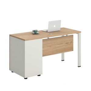 RFG Бюро Monaco с плот от бряст, бял метален контейнер, 1200 х 600 х 750 mm. - Img 2
