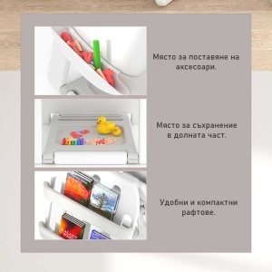 Детски комплект от дъска за рисуване 2 в 1 и стол, Жълто мече - Img 3