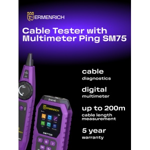 Тестер за кабели Ping SM75 с мултиметър - Img 11