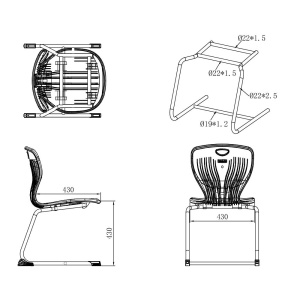Ученически стол Maxima C, от V до VIII клас, 43 х 45 х 43 cm, круша, RFG - Img 6