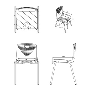 Ученически стол Stilo, син, от V до VIII клас, RFG, 380 х 350 х 430 mm - Img 4