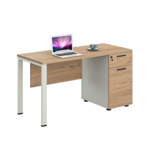 RFG Бюро Monaco с плот от бряст, бял метален контейнер, 1200 х 600 х 750 mm.