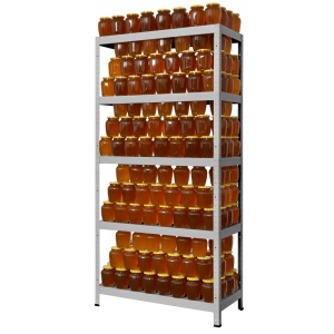 Метален стелаж HARD 180x80x40 см, до 130 кг на рафт - цинк - Img 3