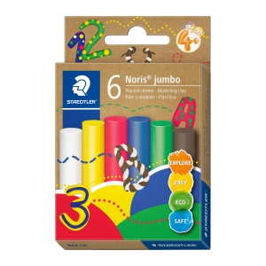 Пластилин Staedtler Noris Jumbo, 6 цв, станд. цв.