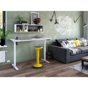 RFG Бюро с регулируема височина Light Pro, електрическо, 1200 x 700 x 710-1190 mm, бял меламин, бял метал - Img 3