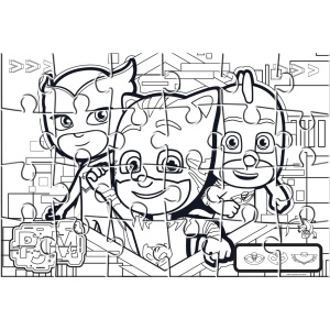 Двустранен пъзел за оцветяване, 24 части, PJ masks - Img 3
