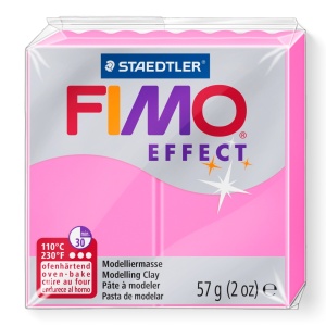 Пололимерна глина Staedtler Fimo Effect,57g, неон розов 201 - Img 1