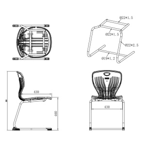 Ученически стол Maxima C, RFG, от VIII до XII клас, 43 х 45 х 46 cm, круша - Img 4