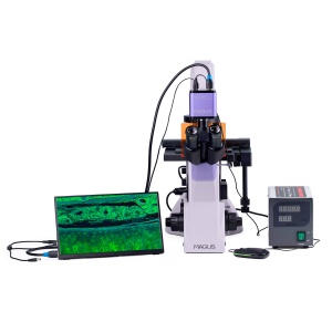 Флуоресцентен инвертиран цифров микроскоп Lum VD500 LCD - Img 6