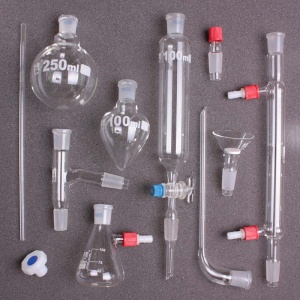 ChemMaster – Комплект лабораторна стъклария 19/26 с кондензатор Либиг (11 части) - Img 3