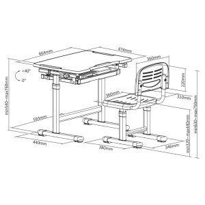 Ergo Tech B207 син ученически чин и стол RFG Ергономичен - Img 8