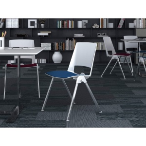 Sweet Chrome White, черен, 4 броя в комплект, RFG Посетителски стол - Img 6