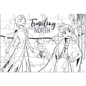 Двустранен пъзел за оцветяване, 24 части, Frozen - Img 2