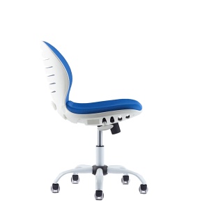 Детски стол Flexy White от RFG с дамаска и меш, синя седалка и синя облегалка. - Img 3