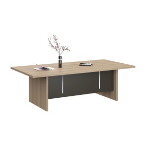 Заседателна маса Milano, RFG, 2400 х 1200 х 750 mm, светъл дъб и сиво - Img 1