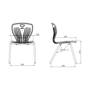 Ученически стол Maxima A, мандарина, от I до V клас, 36 х 38 х 38 cm, RFG. - Img 2