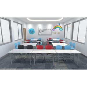 Ученически стол Maxima C, жълт, от V до VIII клас, 43 х 45 х 43 cm, RFG. - Img 4