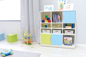 Шкаф с 2 прегради и 2 рафта, бял Quadro - L - Img 5