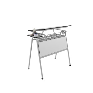 Letme Маса по рисуване RFG, 700 х 500 х 750 mm, сив плот, сив метал, над VIII клас.