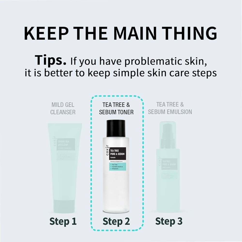 COXIR, Tea Tree Pore & Sebum Toner, toner pentru sebum, 150 ml - 1 | YEO