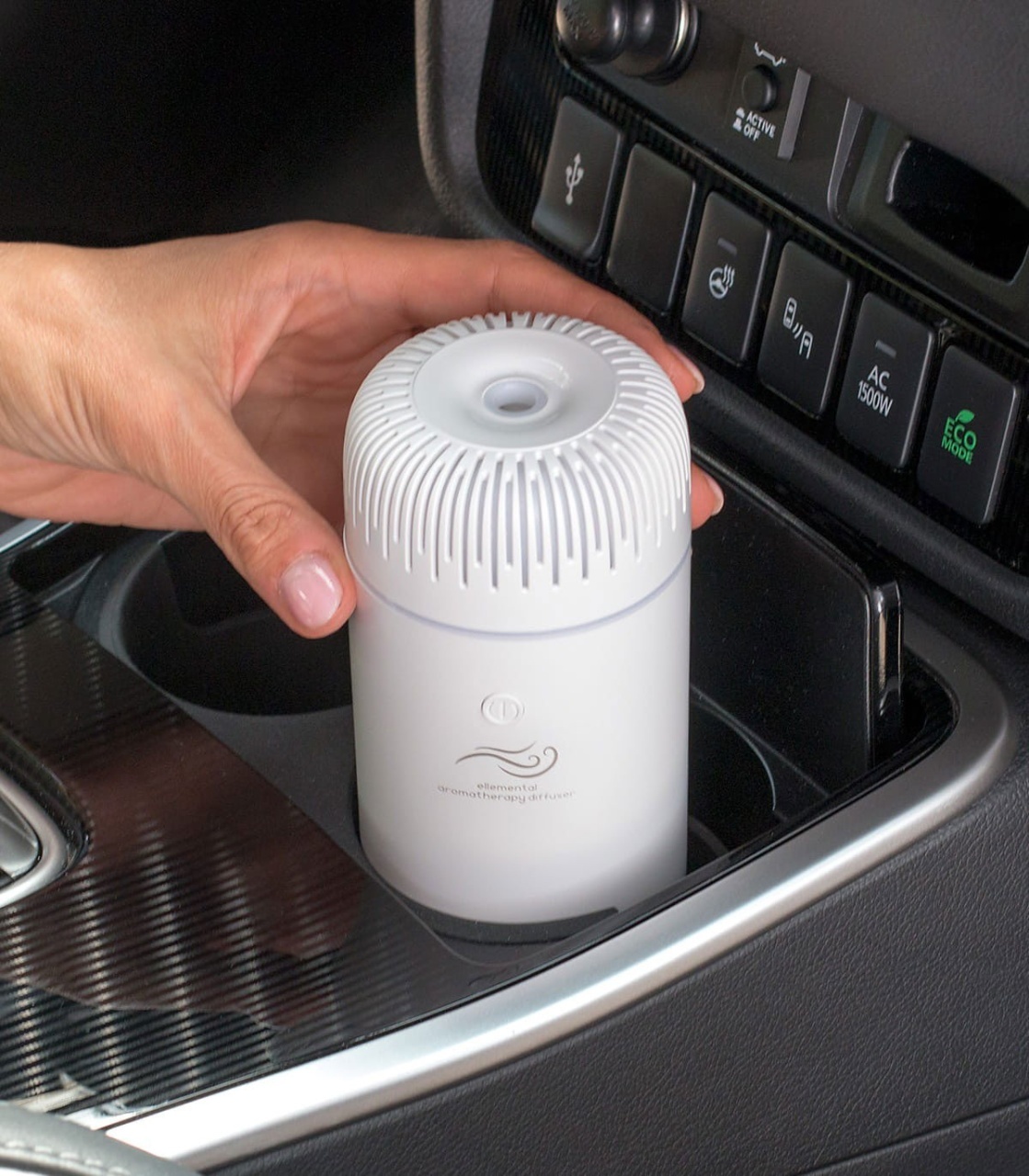 Ellemental, Difuzor de aromaterapie pentru mașină, Sunshine White, alimentare USB