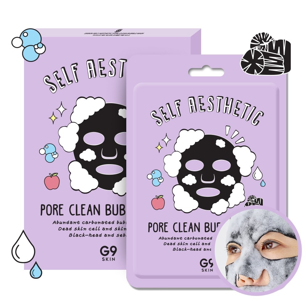 G9SKIN, Self Aesthetic Pore Clean Bubble Mask, mască de față, 23 g