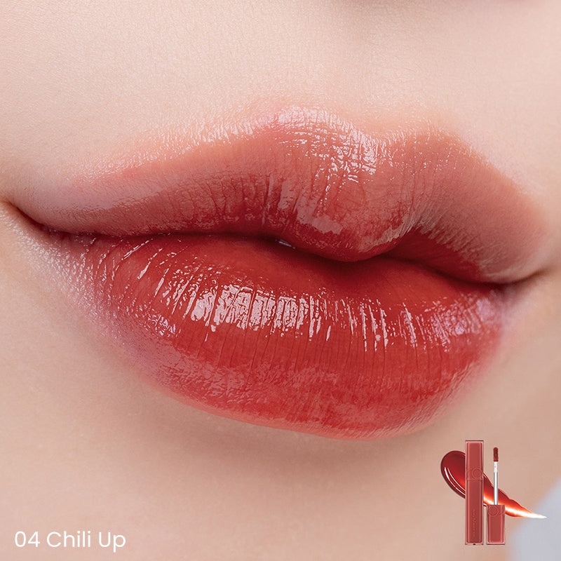 Rom&nd, Dewyful Water Tint - Water Lip Tint - 04 Chilli Up , gloss de buze pentru volum, 5 g - 1 | YEO