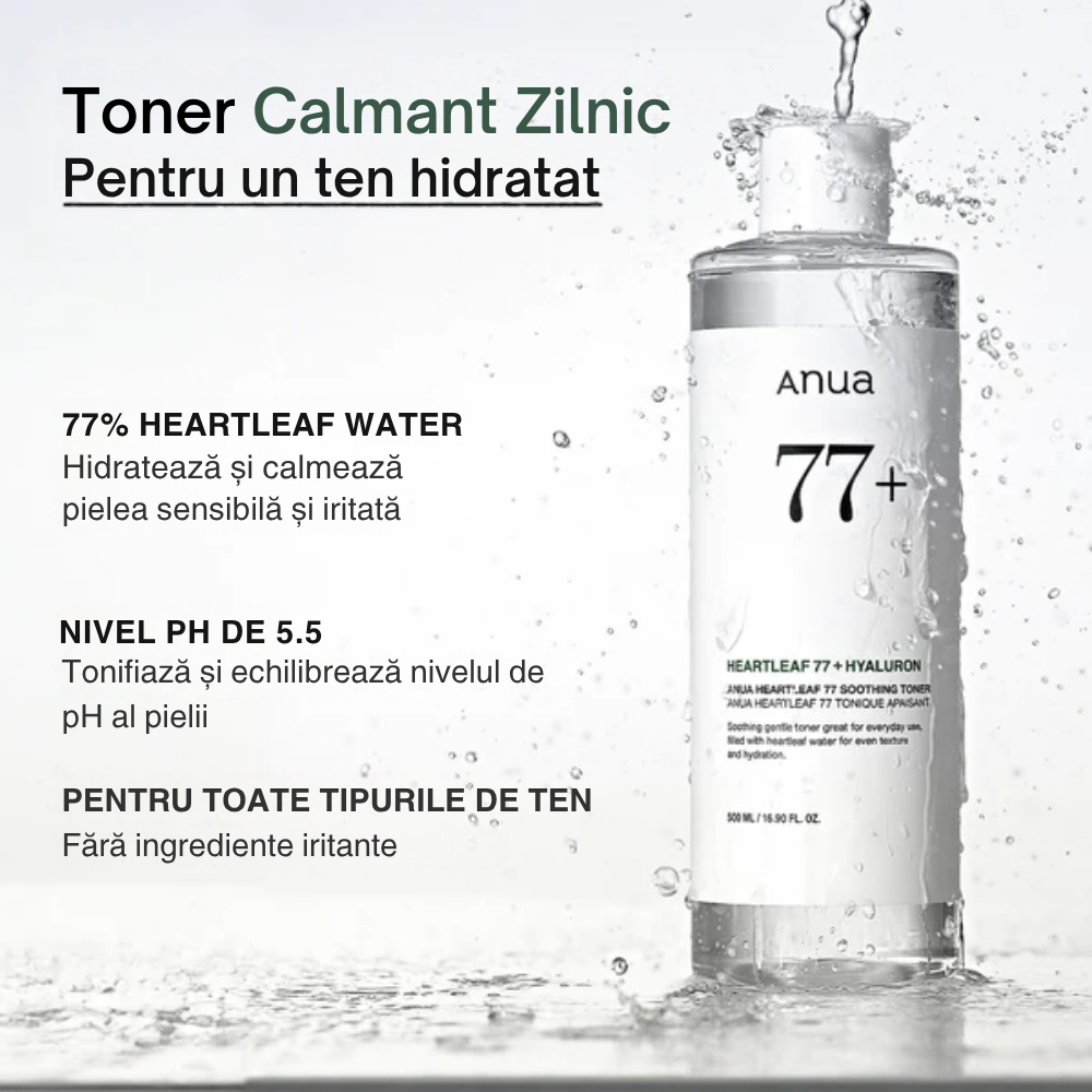 ANUA, Heartleaf 77% Soothing Toner, toner de față calmant, 250 ml - 2 | YEO