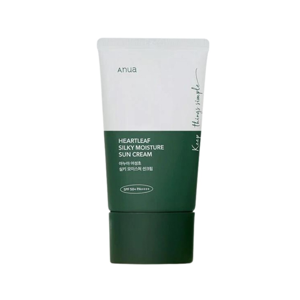 ANUA, Heartleaf Silky Moisture Sun Cream SPF50+, cremă cu protecție solară, 50 ml