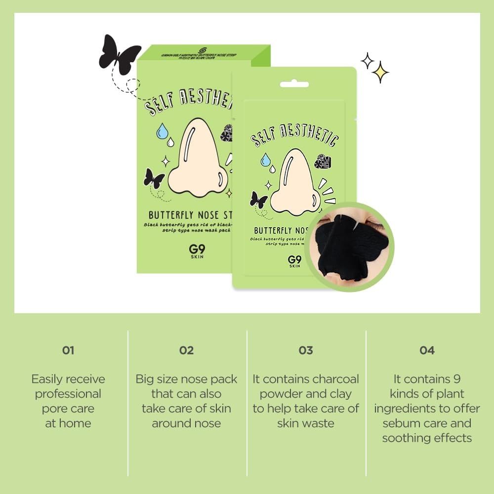 G9SKIN, Self Aesthetic Butterfly Nose Strip, plasturi pentru nas, 2 g