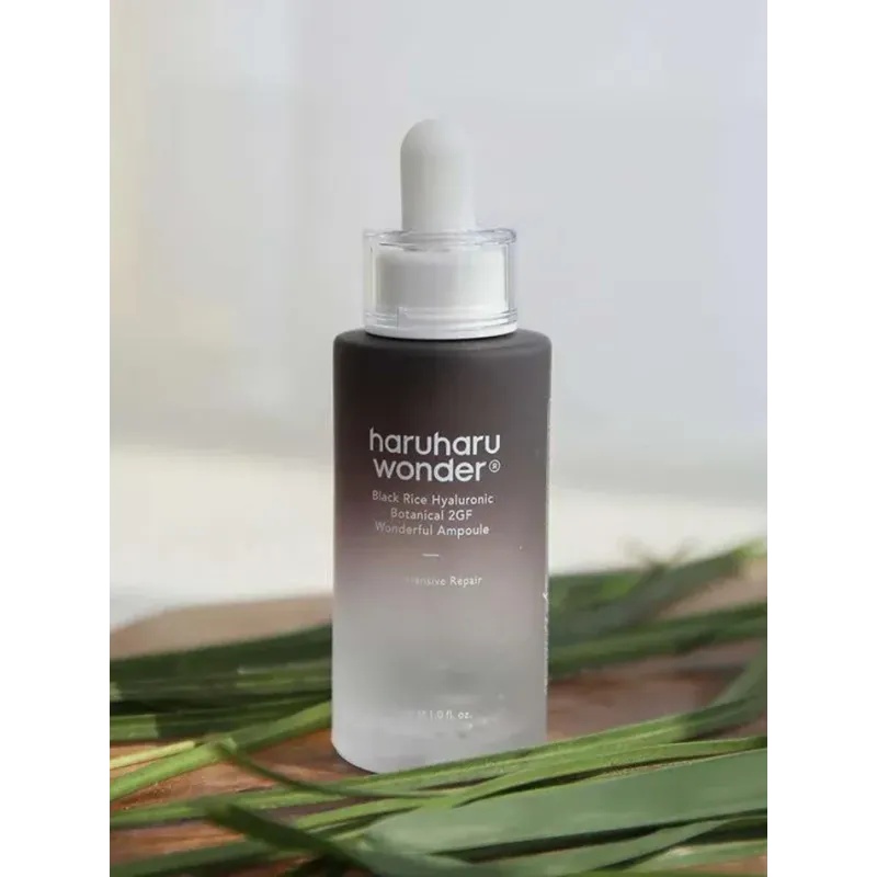 Haruharu Wonder, Black Rice Hyaluronic Botanical 2GF wonderful Ampoule, fiole cu acid hialuronic, 30 ml - 2 | YEO
