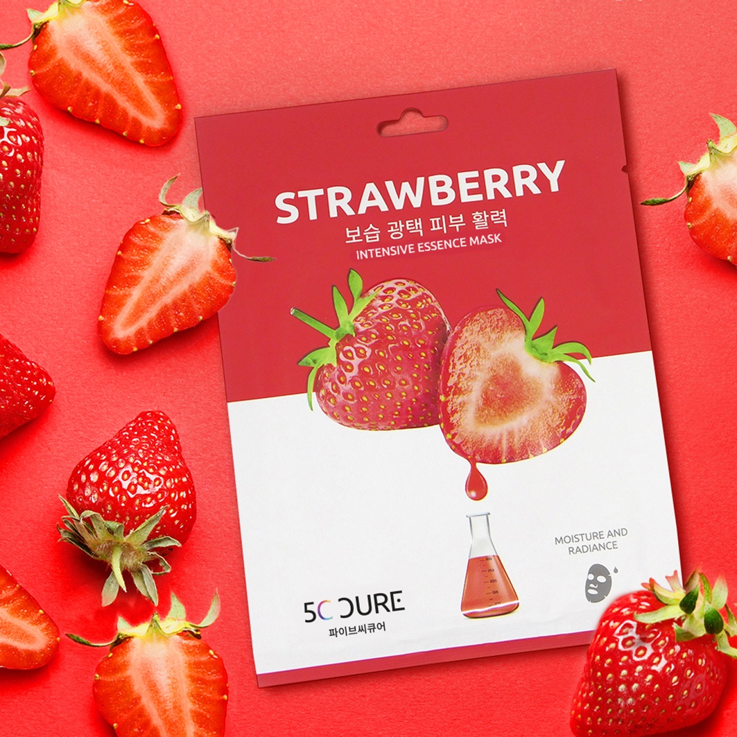 Jkosmec, Strawberry Intensive Essence Mask, mască intensă cu esență de căpșuni, 25 ml