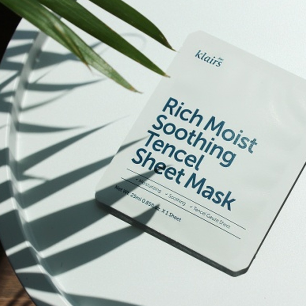 Klairs, Rich Moist Soothing Tencel Sheet Mask, mască de față liniștitoare, 25 ml