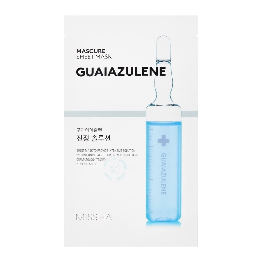 MISSHA, Mascure Sheet Mask Guaiazulene, mască tip folie cu guaiazulene, 28 ml
