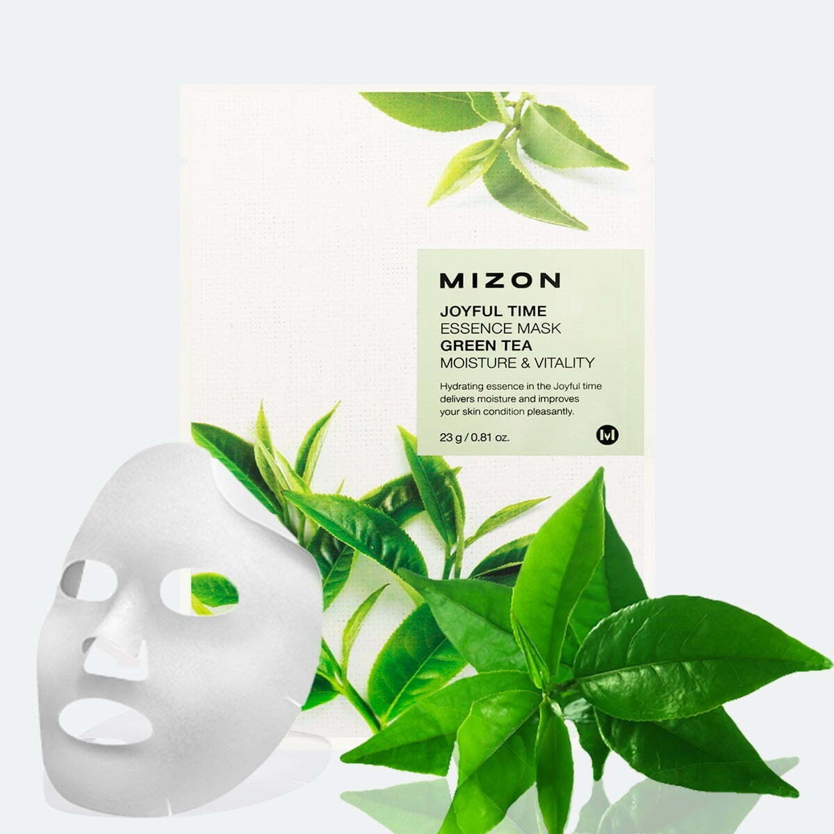 MIZON, Joyful Time Essence Mask [Green Tea], mască pentru față, 23 g - 1 | YEO