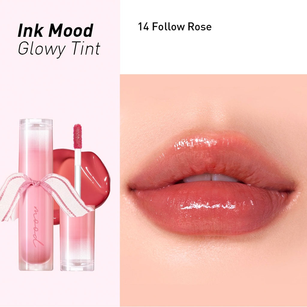 PERIPERA, Ink Mood Glowy Tint 14 Follow Rose, luciu de buze, 4 g - 2 | YEO