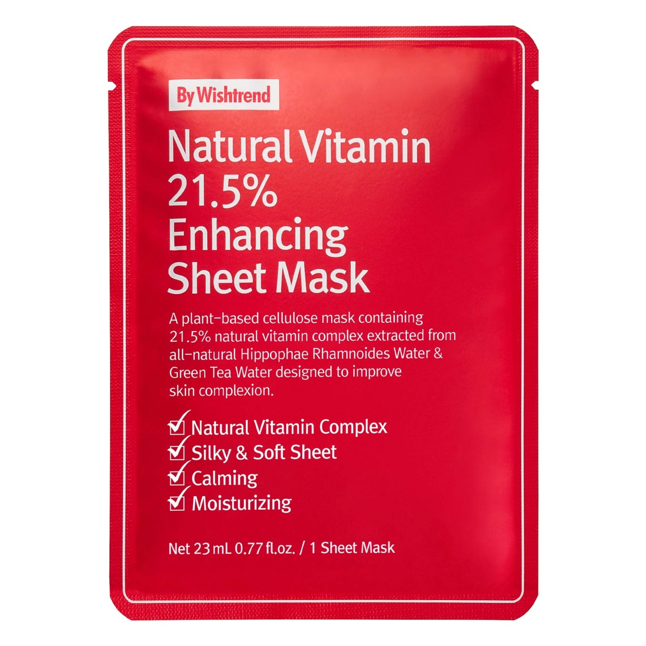 By Wishtrend, Natural Vitamin 21.5% Enhancing Sheet Mask, mască de față cu efect de calmare, 23 ml