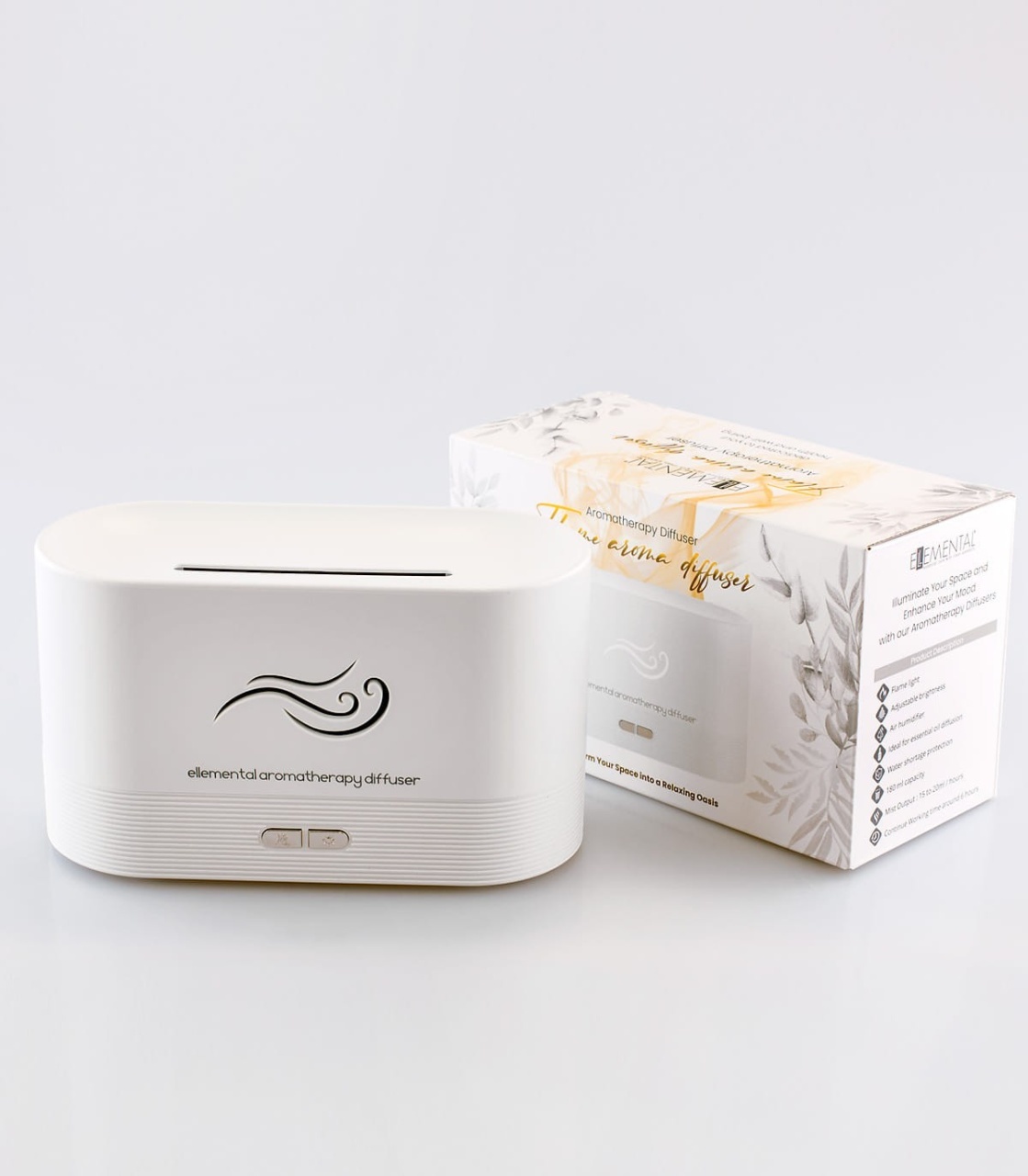 Ellemental, Difuzor de aromaterapie cu ultrasunete, Flame alb