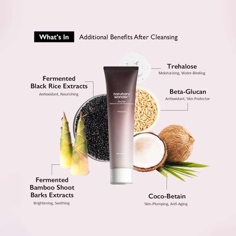 Haruharu Wonder, Black Rice Moisture 5.5 Soft Cleansing Gel, gel de curățare, 100 ml