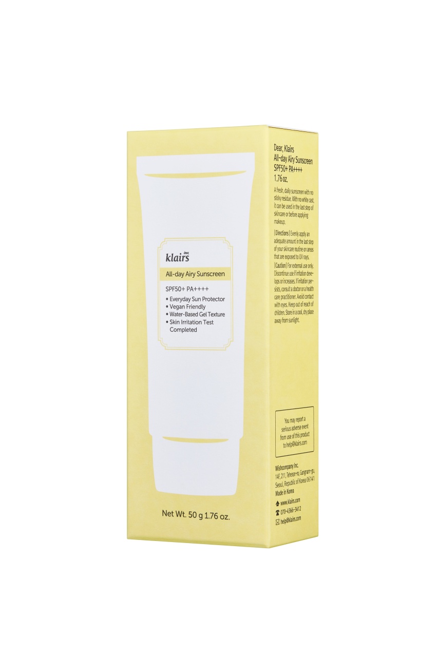 Klairs, All-Day Airy Sunscreen, cremă solară lejeră pentru toată ziua, 50 g - 3 | YEO