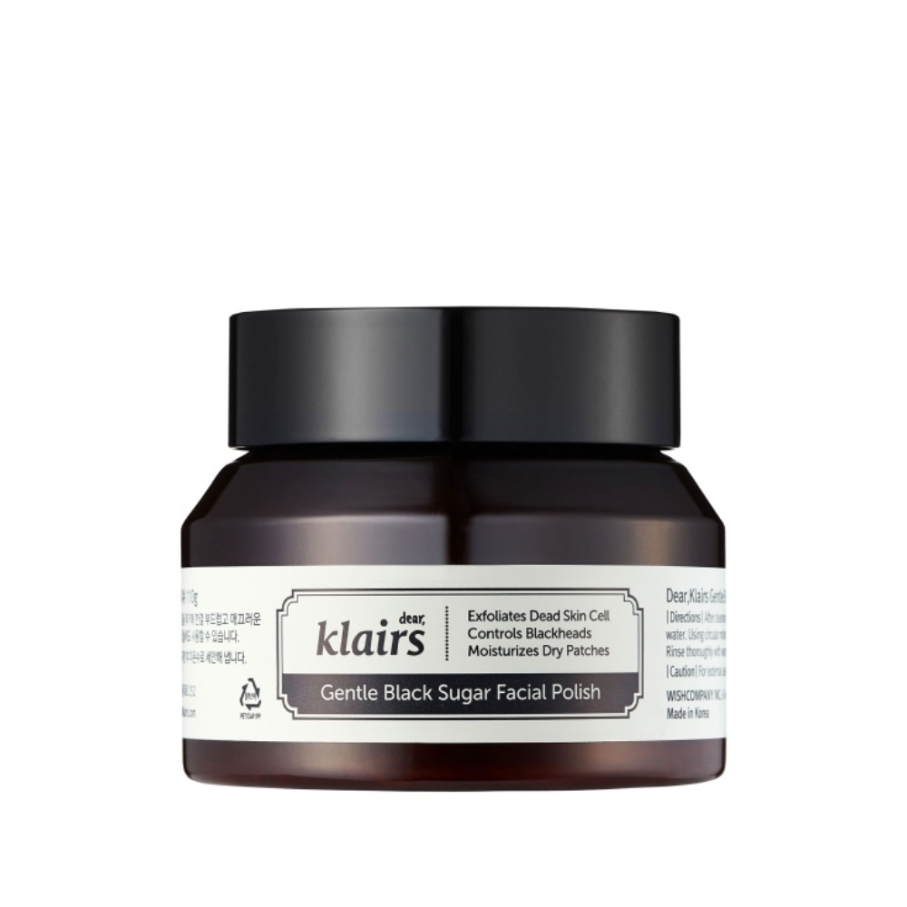 Klairs, Gentle Black Sugar Facial Polish, scrub facial cu zahăr negru, 110 g