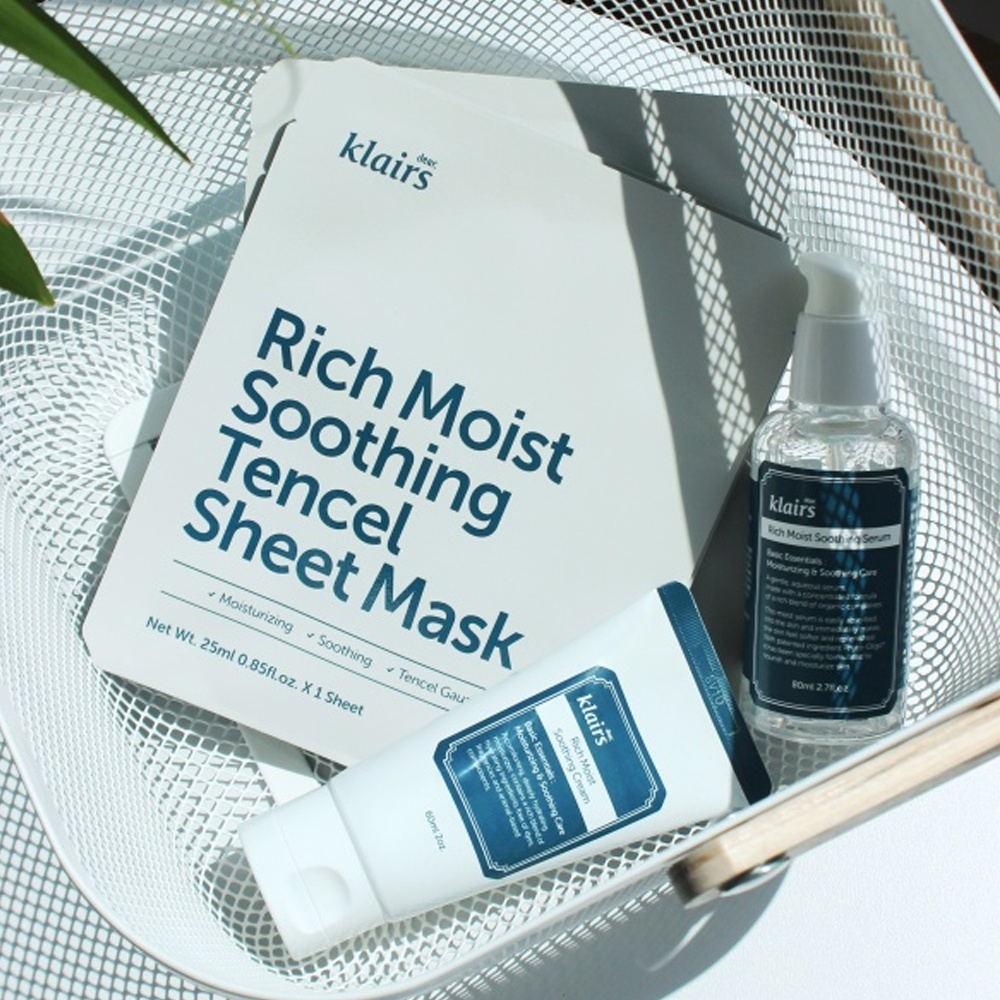 Klairs, Rich Moist Soothing Tencel Sheet Mask, mască de față liniștitoare, 25 ml