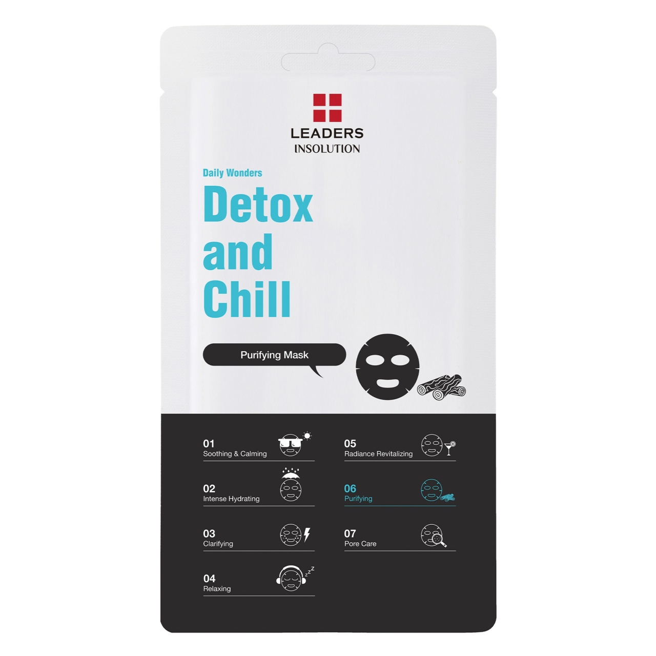 Leaders, Detox And Chill purifying Mask, mască purificatoare, 25 ml