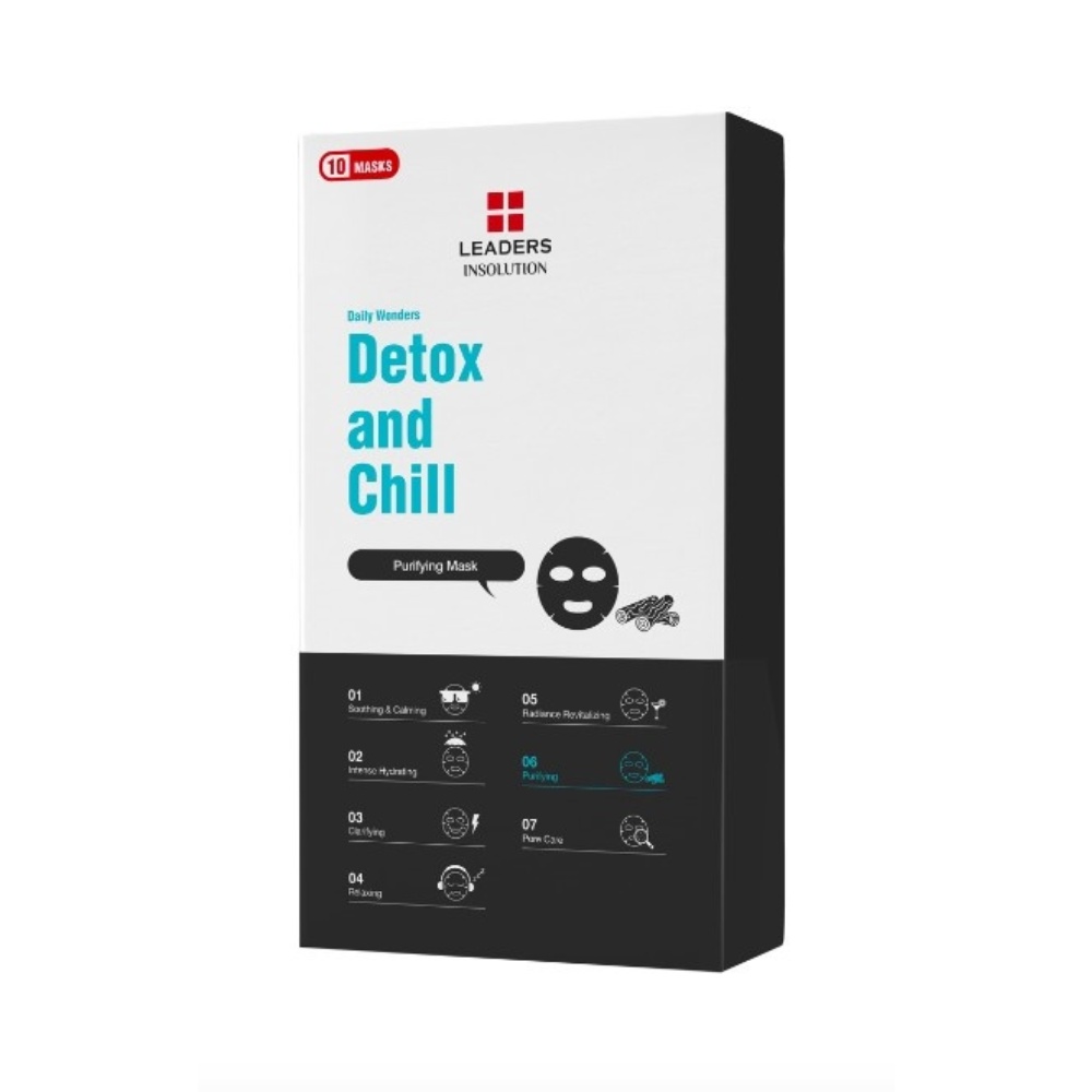 Leaders, Detox And Chill purifying Mask, mască purificatoare, 25 ml