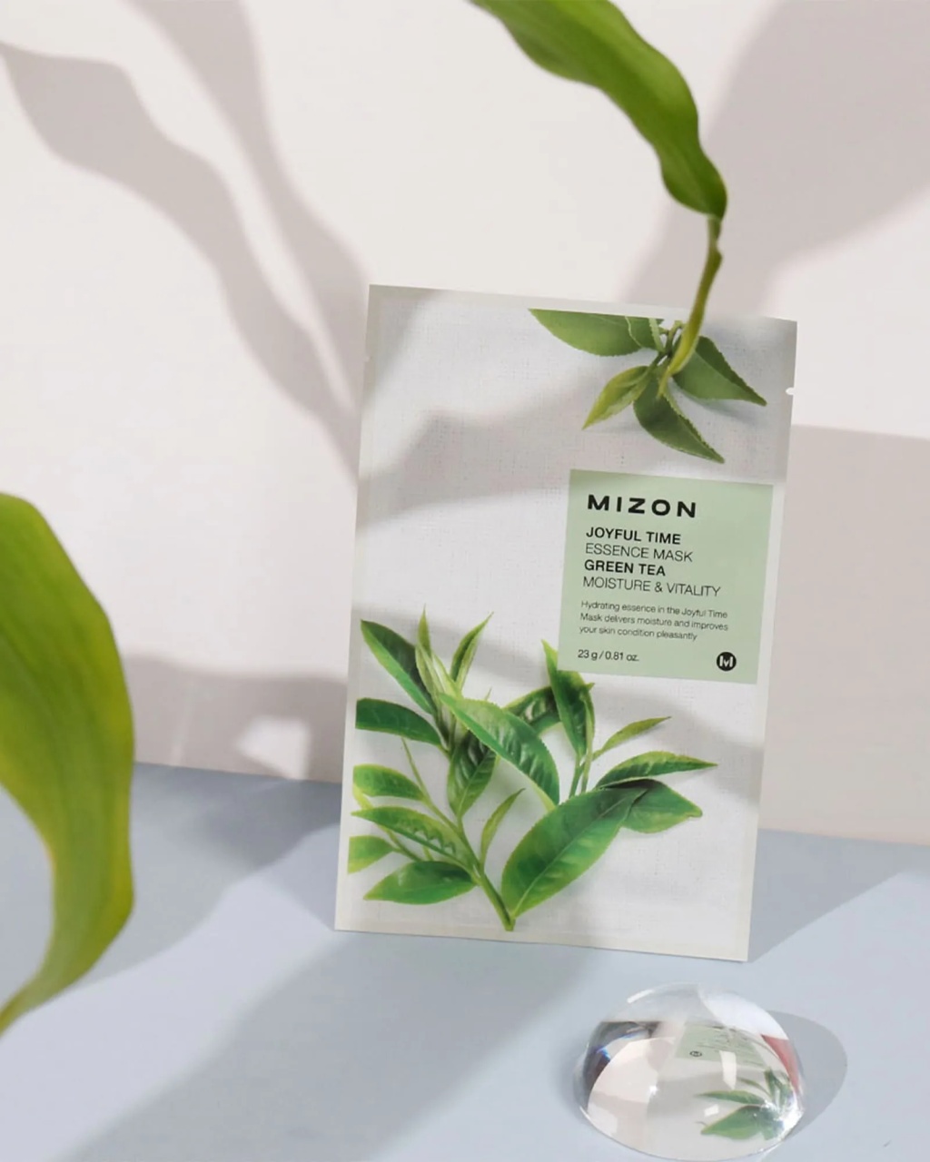 MIZON, Joyful Time Essence Mask [Green Tea], mască pentru față, 23 g - 2 | YEO