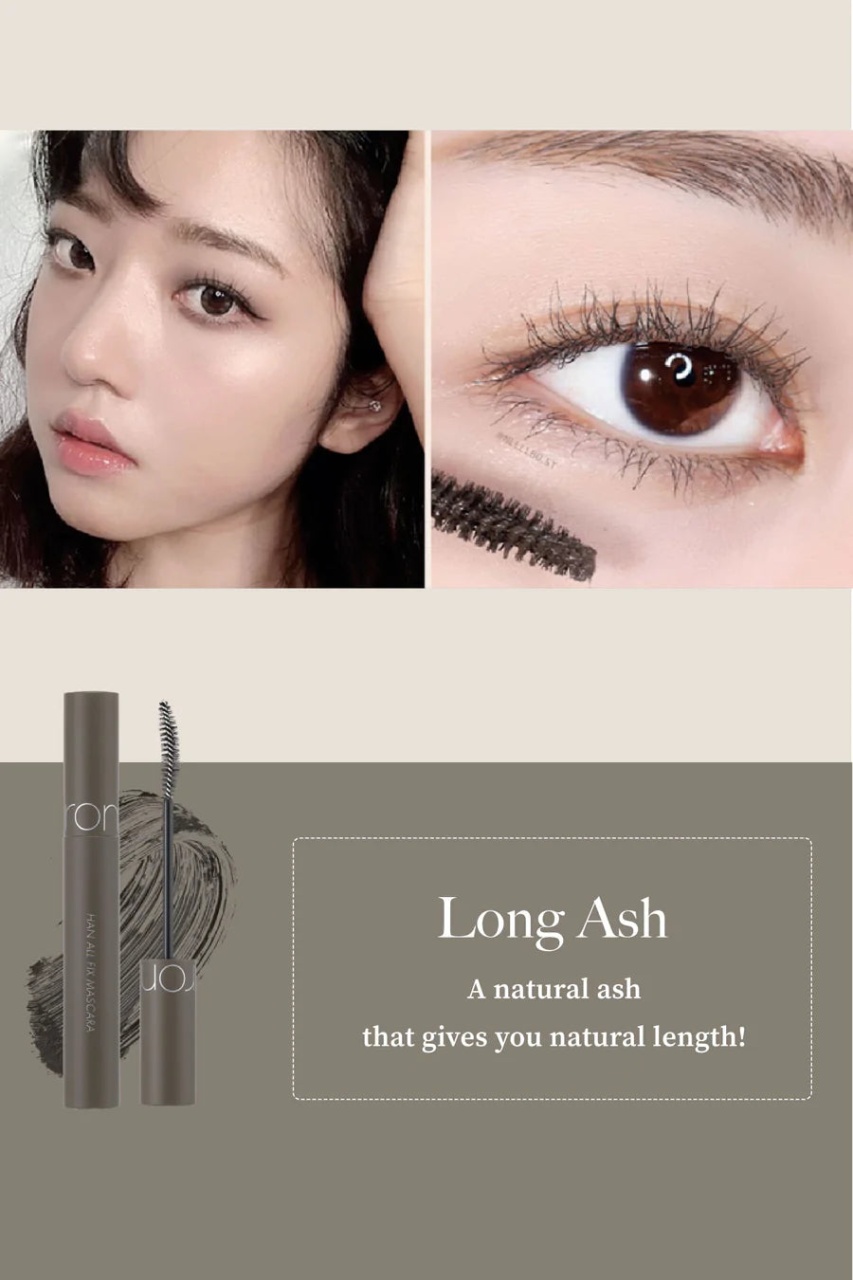 Rom&amp;nd, Han All Fix Mascara - Mascara - 02 Ash, mascara rezistentă la apă, 7 g