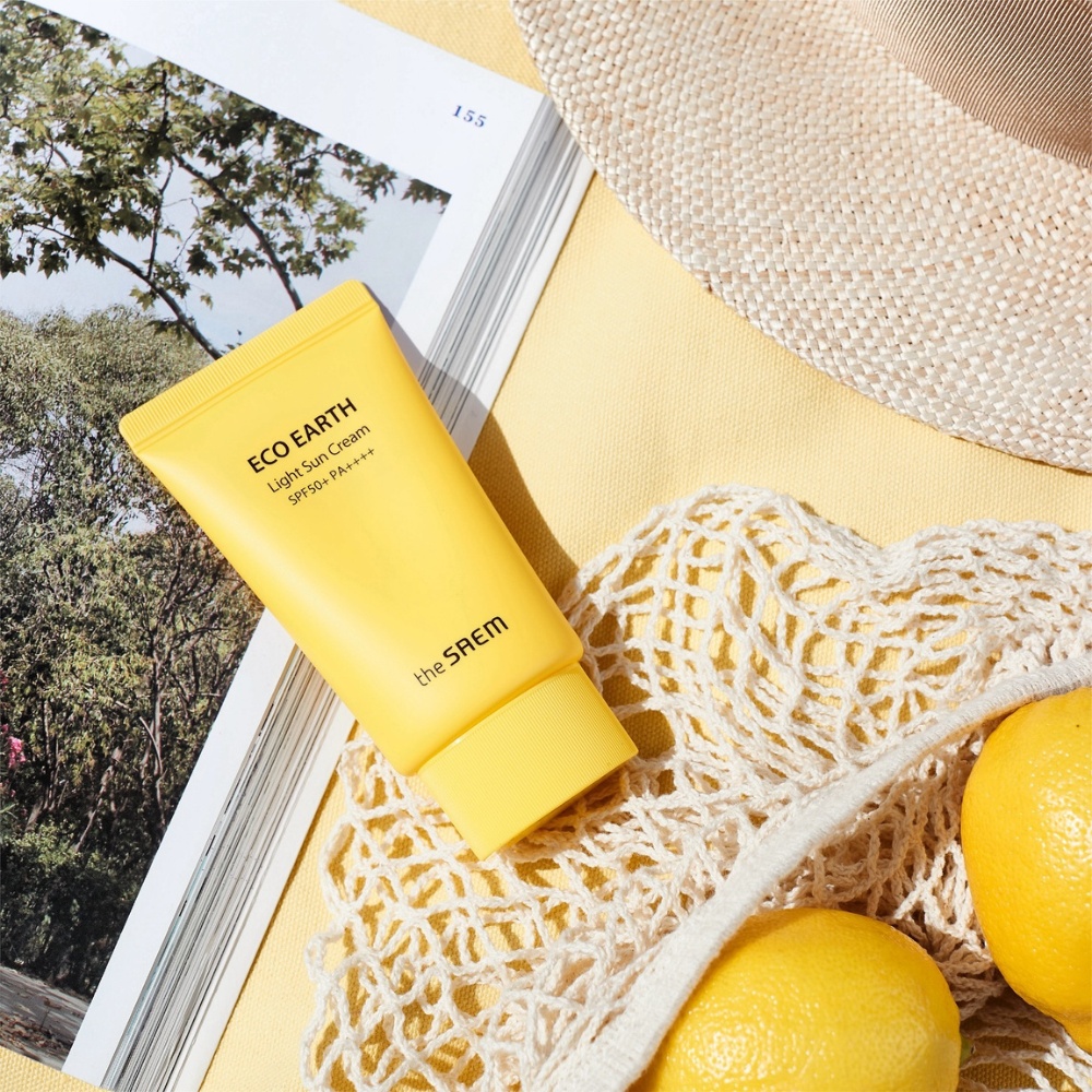 THE SAEM, Eco Earth Light Sun Cream, cremă cu protecție solară, 50 g - 1 | YEO