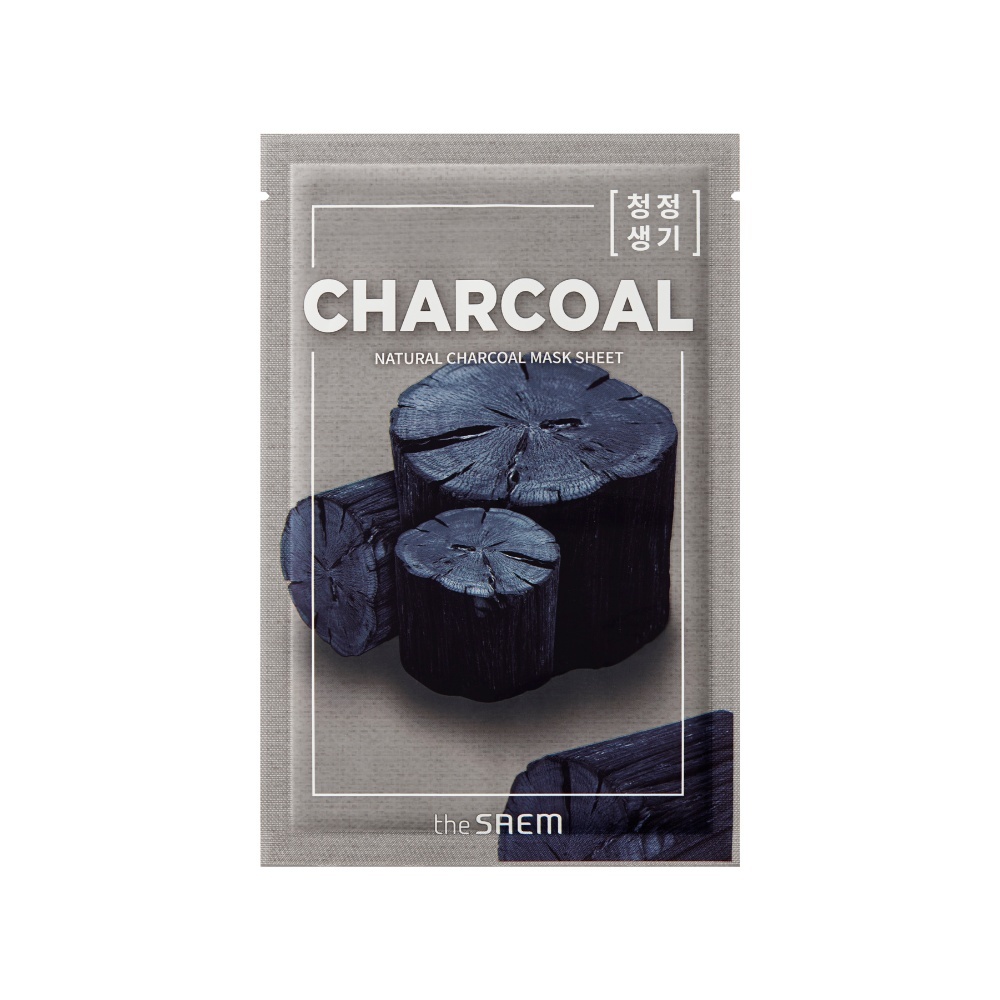 THE SAEM, Natural Charcoal Mask Sheet, mască tip foaie cu cărbune activ , 21 ml