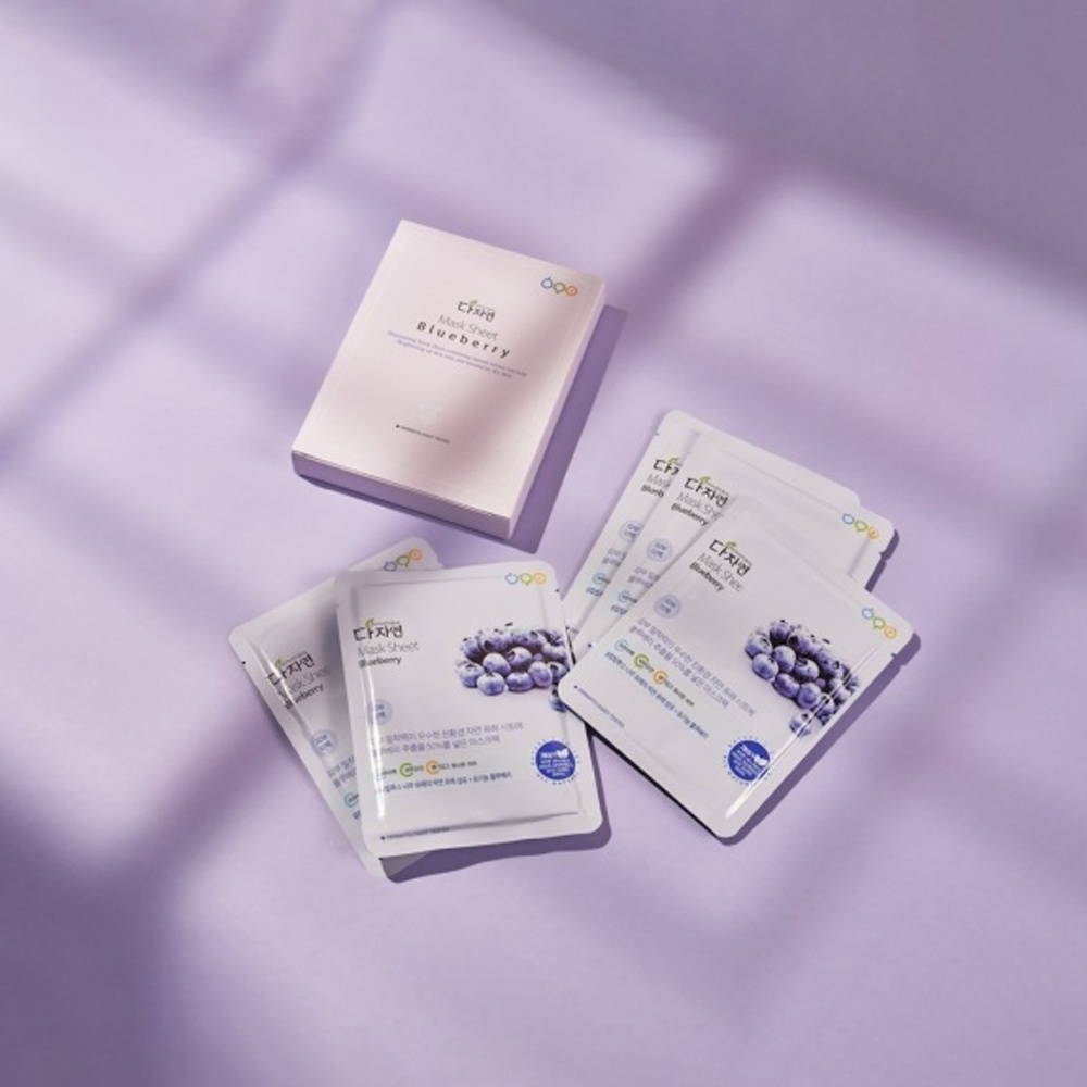 All Natural, Mask Sheet Blueberry, mască de față cu afine, 25 ml - 2 | YEO