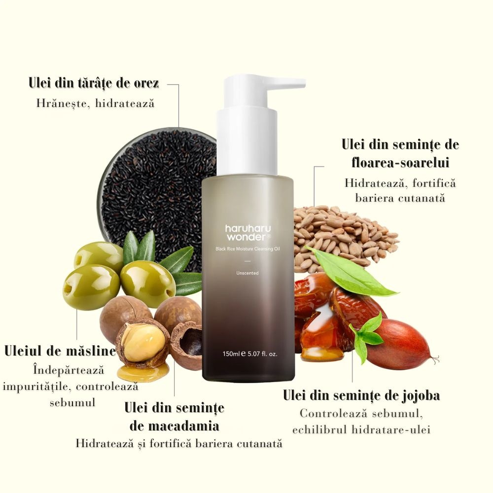 Haruharu Wonder, Black Rice Moisture Deep Cleansing Oil, ulei de curățare profundă , 150 ml